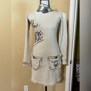 Stylish Beige Long Sleeve Dress